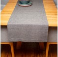 Plain Organic Linen Table Runner – Dark Blue