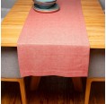 Plain Organic Linen Table Runner – Red
