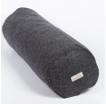 Organic Neck Roll Pillow – Fill with Spelt Husks & Woll Beads & Loden Pillowslip – Black