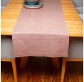 Plain Organic Linen Table Runner – Rose