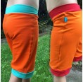 Eco Jersey pull-on Shorts Orange with colourful Waistband | bingabonga