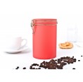 Red coffee canister - tinplate can with clip-lock | Tindobo