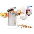 Bean Edition round metall storage container, silver | Tindobo