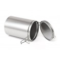 Silver coffee canister - tinplate can with clip-lock | Tindobo