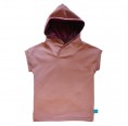 Eco Cotton Hooded T-Shirt PLAIN old pink for girls & boys | bingabonga