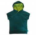 Eco Cotton Hooded T-Shirt PLAIN emerald green for girls & boys | bingabonga