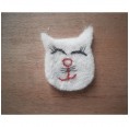 White Cat Sew on Patch Wool Felt | Ulalue