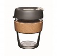 KeepCup Brew Cork Press - refillable cup made of glass with cork band
