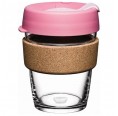 KeepCup Brew Cork Saskatoon - refillable cup made of glass with cork band