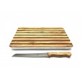 Breadboard & Bread Knife made of Olive Wood, engraving possible | D.O.M.