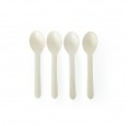 White bamboo spoons for children by Biobu by Ekobo