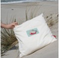 Organic cotton satin pillowcase Piranha 40x40 cm | ia io