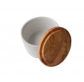 Porcelain storage box with olive wood lid | D.O.M.