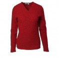 Crepe Full Wraparound Pullover of Organic Wool - Ruby | Reiff