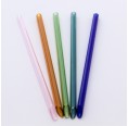 10 colourful straight glass drinking straws, 21 cm, bevelled end | Greenpicks