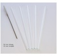 10 transparent straight Glass Drinking Straws 15 cm