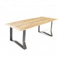 Upcycled wooden table lignaro PATINA 2 with design magnetic legs | reditum