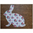 Bunny Sew-on Patch - Organic Cotton floral left » Ulalue