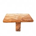 Olive wood meditation chair, rectangular, half lotus position | D.O.M.