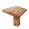 Meditation stool, rectangular, olive wood, half lotus position | D.O.M.