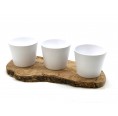 3 Herb Plant Pots on rustic Olive Wood Tray » D.O.M.