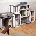 Upcycled shelving system white wood moveo. CASA 30.XX