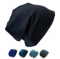 Eco Cotton Beanie Hat 'Line' plain blue tones | bingabonga