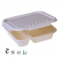 Naturesse® Sugar Cane Lunch Tray 2 Compartments & hinged Lid » Pacovis