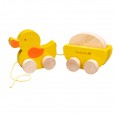 WOODEN ROLLIN' DUCKS  New in Box Real Wood Toys Wooden Pull Along 4pc 