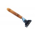 Wet Shaving Razor Makalu olive wood handle & M3 razor blade | D.O.M.