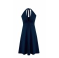 Halter-neck dress Dark Blue Marilyn Monroe style - Organic Jersey