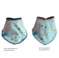 Eco plush reversible baby bandana bib, snippets print | bingabonga