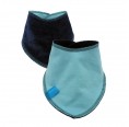 Reversible Baby Scarf aqua/navy, eco cotton bandana bib | bingabonga