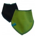 Reversible Baby Scarf kiwi/navy, eco cotton bandana bib | bingabonga