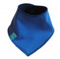 Reversible bandana bib Plain, eco cotton royal blue | bingabonga
