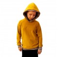 Yellow Hoody for children, eco cotton, striped lined hood | bingabonga