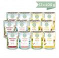 Organic canned wet food for dogs, meat variety pack 12x400 g » naftie