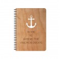 ANCHOR eco notebook in cherrywood cover, DIN A5 & A6 white