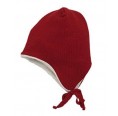 Ear Flap - Baby Beanie burgundy - Hat made of Merino Wool | Reiff