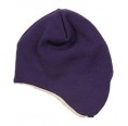 Ear Flap - Baby Beanie aubergine - Hat made of Merino Wool | Reiff