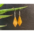Rhombus Long Olive Wood Dangle Earrings » D.O.M.