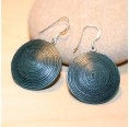 Sundara - Fair Trade Disc Earrings Ambikha, teal