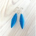 Blue Spindle Earrings made from recycled cotton paper » Sundara
