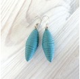 Ocean-coloured Spindle Earrings, handmade & fairtrade » Sundara