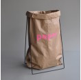 Black Paper Bag Holder with Paper Bag + Imprint PAPER
