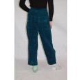 bloomers Organic Velveteen Pull-On Trousers Irene, teal, elastic waist