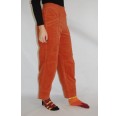 Organic Velveteen Pull-On Trousers Irene,  elastic waist, terra orange | bloomers