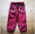 Kids’ Rain Pants, adjustable waist, Eta-Proof Organic Cotton, berry | Ulalue