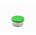 Stainless steel lunchbox round with green silicone lid
