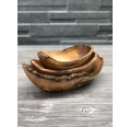 Sustainable Snack Bowls Olive Wood rustic, 3 pc D.O.M.